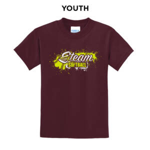 Steam Softball Youth Short Sleeve T Shirt – AthleticMaroon