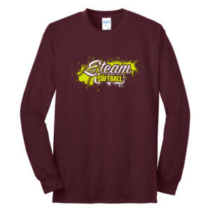 Steam Softball Unisex Long Sleeve Core Blend T Shirt – Maroon
