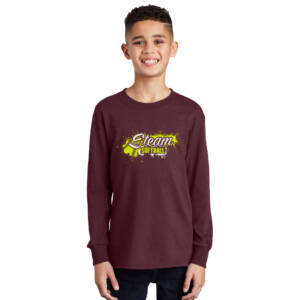 Steam Softball  Youth Cotton Long Sleeve T Shirt – AthleticMaroon