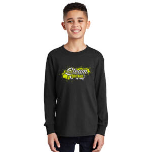 Steam Softball  Youth Cotton Long Sleeve T Shirt – JetBlack