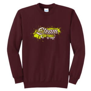 Steam Softball Unisex Core Fleece Crewneck Sweatshirt – Maroon