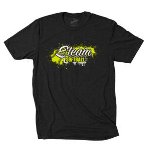 Steam Softball Unisex clothing District Perfect Tri blend Crew Tee – Black