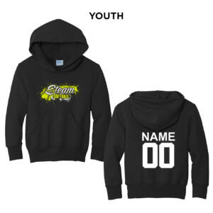 Steam Softball  Youth Hooded Sweatshirt – JetBlack