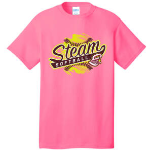 Steam Softball Unisex Short Sleeve Tee – NeonPink