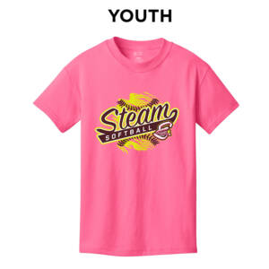 Steam Softball  YOUTH Core Cotton Tee – NeonPink