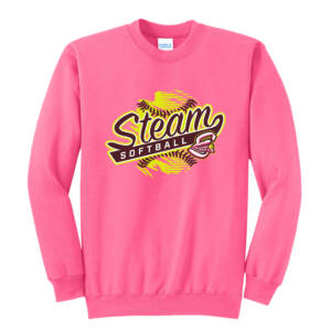 Steam Softball Unisex Core Fleece Crewneck Sweatshirt – NeonPink