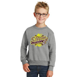 Steam Softball Youth Crewneck Sweatshirt – AthleticHeather