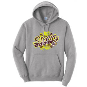 Steam Softball Unisex Classic Core weight Cozy Pullover Hooded Sweatshirt – AthleticHeatherGrey