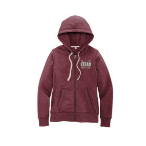 Steam Softball District Women’s Re Fleece Full Zip Hoodie – MaroonHeather