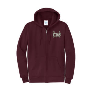 Steam Softball Unisex Classic Full Zip Hooded Sweatshirt – Maroon