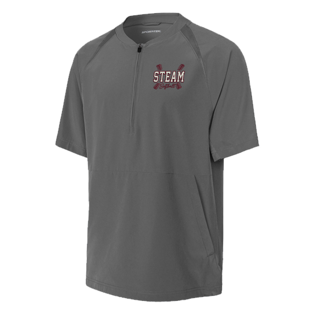 Steam Softball Sport-Tek Adult Repeat 1/2-Zip Short Sleeve Jacket-Iron Grey