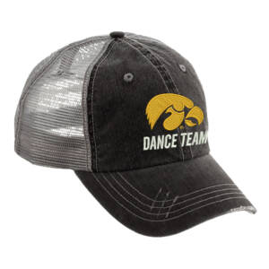 Iowa Spirit Washed Herringbone Cotton distressed Twill Trucker Cap – BlackGrey