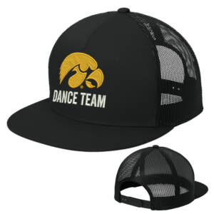 Iowa Spirit Sport Tek 5 Panel Classic Trucker Mesh Back Cap w/snap back closure – BlackBlack