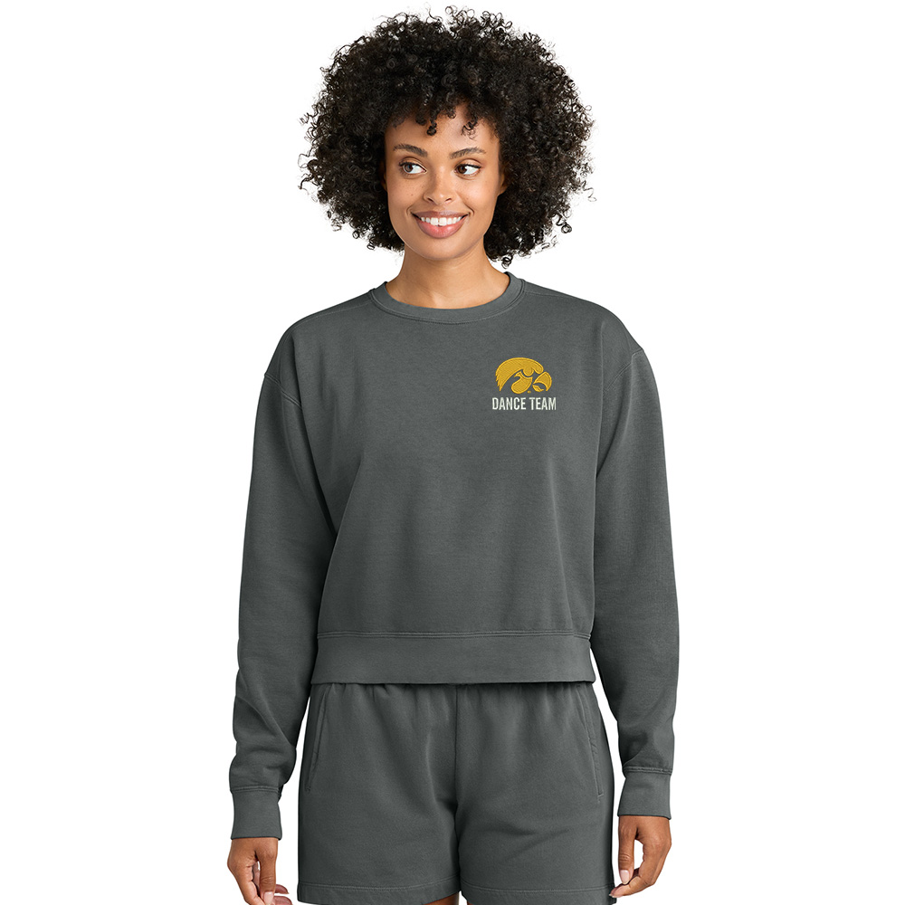 Iowa Spirit Comfort Colors Women’s Mid Length Crewneck Sweatshirt - Pepper
