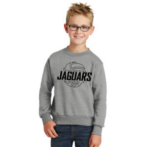 Jaguars Youth Fleece Crewneck Sweatshirt-Athletic Heather