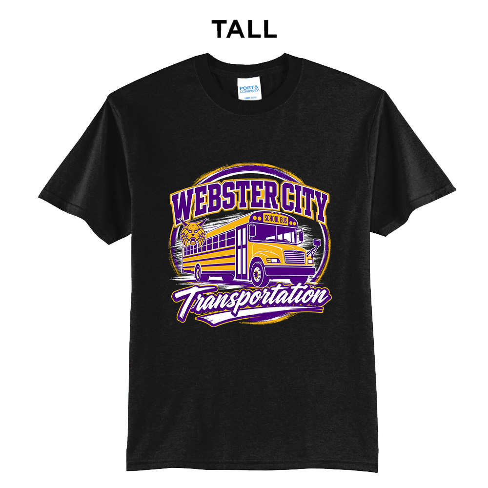 WCCSD Transporation Tall Short Sleeve Tee-Black