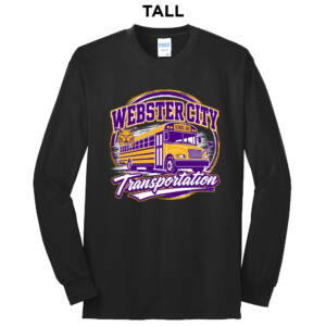 WCCSD Transporation Tall Cotton Long Sleeve Tee-Black
