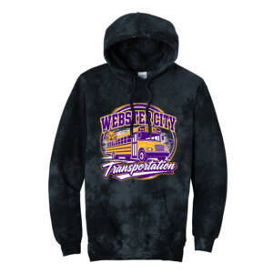WCCSD Transporation Unisex  Crystal Tie-Dye Pullover Hoodie-Black