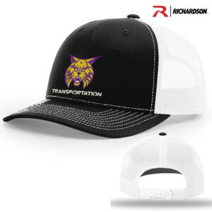 WCCSD Transporation Richardson Pro Crown Mesh Back Adjustable back cap-Black/White