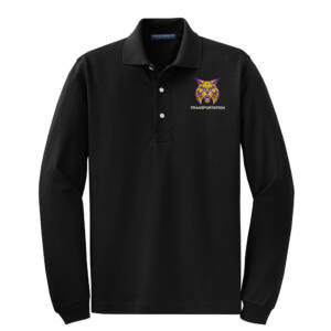 WCCSD Transporation Port Authority Men Rapid Dry Long Sleeve Polo-Black