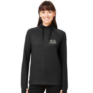 ATB North End Women’s Rhythm Waffle Cross-Neck Pullover-Black