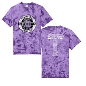 Baxter CC Conference Champ Unisex Crystal Tie-Dye Tee-Purple