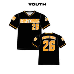 Barnstormers Alleson Youth Sublimated V-Neck Jersey-Black