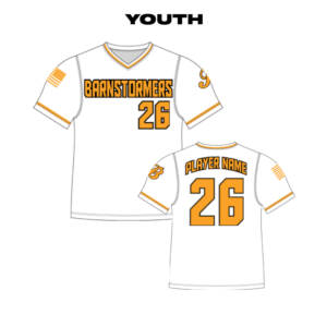 Barnstormers Alleson Youth Sublimated V-Neck Jersey-White