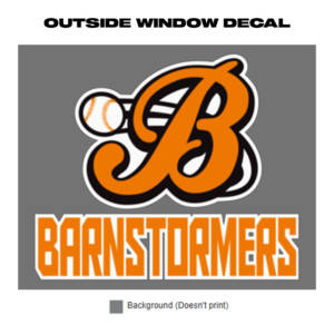 Barnstormers Baseball Clear Adhesive Window Decal