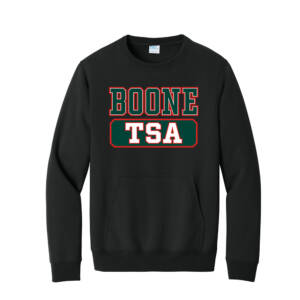 Boone TSA Unisex Core Fleece Crewneck Pocket Sweatshirt – JetBlack