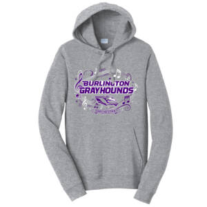 Burlington Music Unisex Fan Favorite Fleece Pullover Hooded Sweatshirt-Athletic Heather