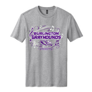 Burlington Music Unisex Premium Tri blend Crew Tee -Light Heather Grey
