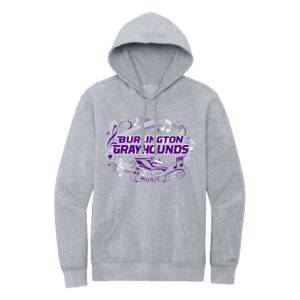 Burlington Music Rah Rah District Unisex V.I.T. Fleece Hoodie – Light Heather Grey