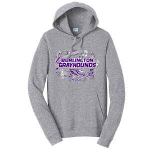 Burlington Music Unisex Fan Favorite Fleece Pullover Hooded Sweatshirt-Athletic heather