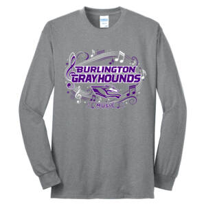 Burlington Music Unisex Cotton Long Sleeve Tee-Athletic Heather