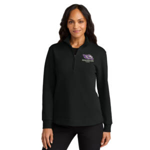 Burlington Music Port Authority Women’s Wearever Signature Double Pique 1/4-Zip-Black