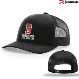 Boone Girls Wrestling Richardson Pro Crown Mesh Back solid color Adjustable back cap – Black