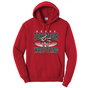Boone Girls Wrestling Unisex Classic Core weight Cozy Pullover Hooded Sweatshirt – Red
