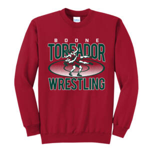Boone Girls Wrestling Unisex Core Fleece Crewneck Sweatshirt – Red