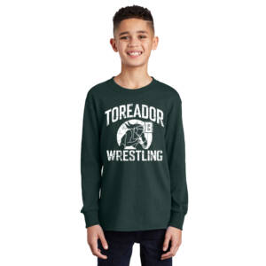 Boone Girls Wrestling Youth Cotton Long Sleeve T Shirt – Dark Green