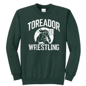 Boone Girls Wrestling Unisex Core Fleece Crewneck Sweatshirt -Dark Green