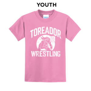 Boone Girls Wrestling Youth Short Sleeve Tee-Candy Pink