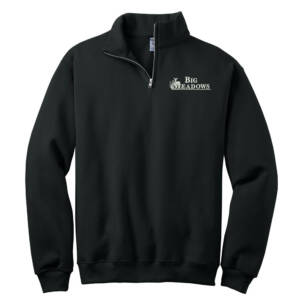 Big Meadows Jerzees NuBlend 1/4 Zip Unisex Cadet Collar Sweatshirt-Black