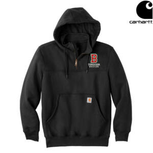 Boone Wrestling Carhartt Rain Defender Paxton Heavyweight Hooded Zip Mock Sweatshirt Men-Black