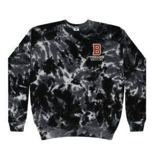 Boone Wrestling Colortone Unisex Tie-Dyed Fleece Crewneck Sweatshirt-Multi Black