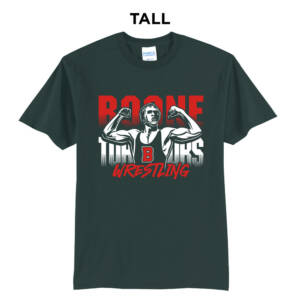 Boone Wrestling  Tall Core Blend short Sleeve T Shirts -Dark Green