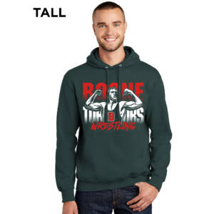 Boone Wrestling TALL Classic Pullover Hooded Sweatshirt – Dark Green