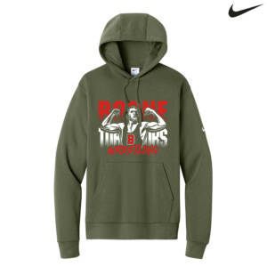 Boone Wrestling Nike Club Unisex Fleece Sleeve Swoosh Pullover Hoodie -Medium Olive