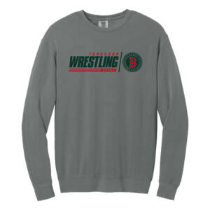 Boone Wrestling Unisex Comfort Colors Lightweight Crewneck Sweatshirt-Grey