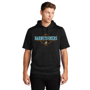 Barnstormers BB Sport Tek Sport Wick Fleece Short Sleeve Hooded Pullover – Black